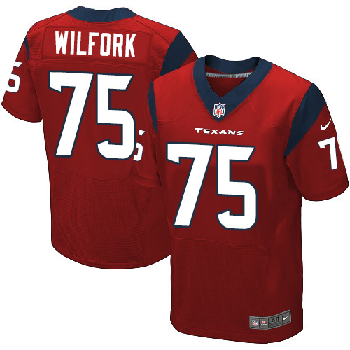 Men's Elite Vince Wilfork Nike Jersey Red Alternate - #75 NFL Houston Texans